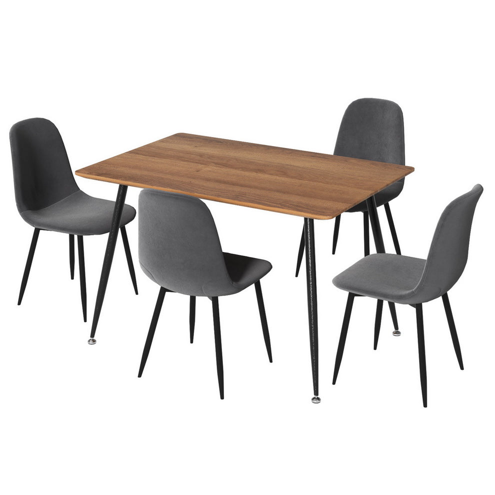 1 Artiss Dining Table and 4 Chairs Set Marble Grey