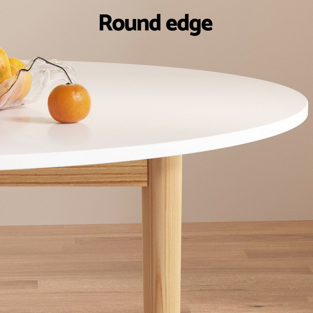 1 Artiss Dining Table and 4 Chairs Set Wishbone Wood-3