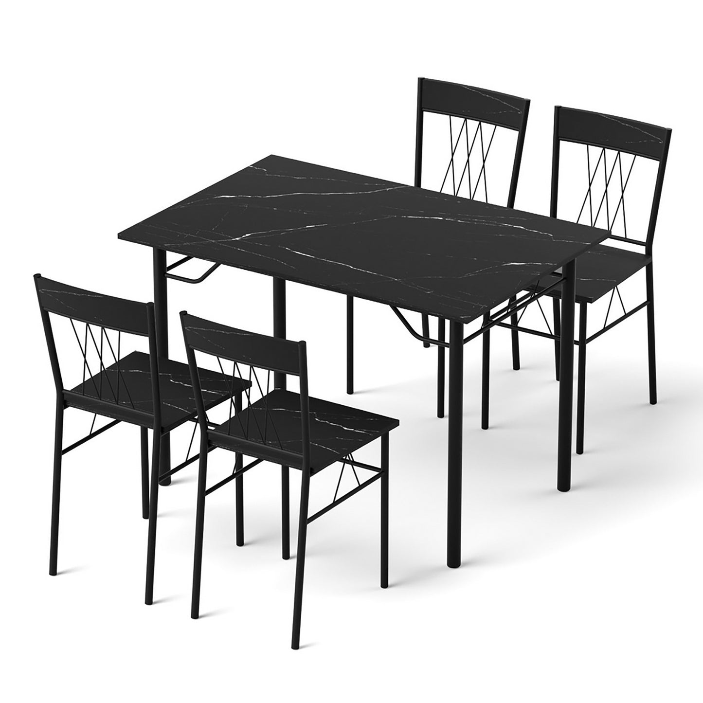 Artiss Dining Table and Chairs Set of 5 Compact Kitchen Furniture Marble Black-0