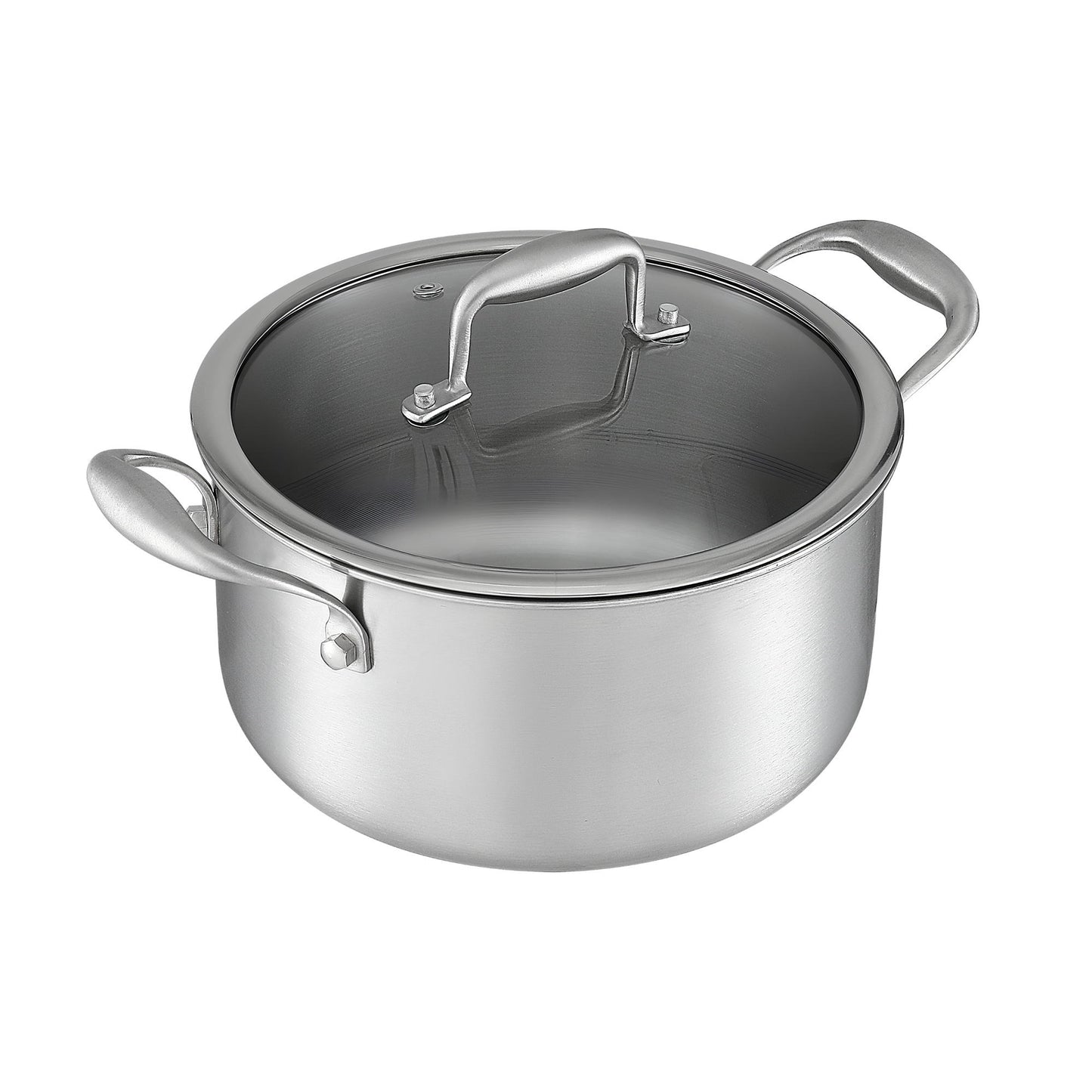 5-Star Chef 4.5L 24cm Stainless Steel Dutch Oven Pot with Lid and Stay-Cool Handle