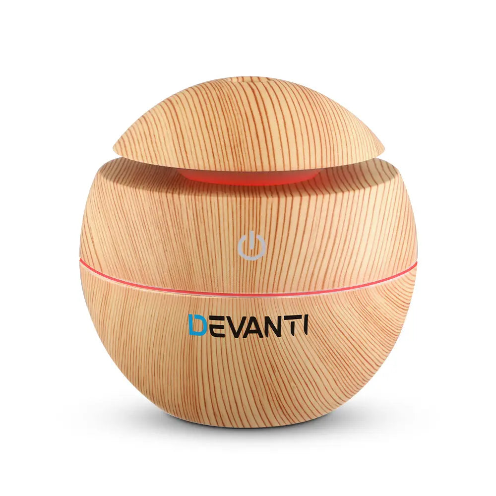 Devanti Aroma Diffuser Aromatherapy Light Wood 130ml-0
