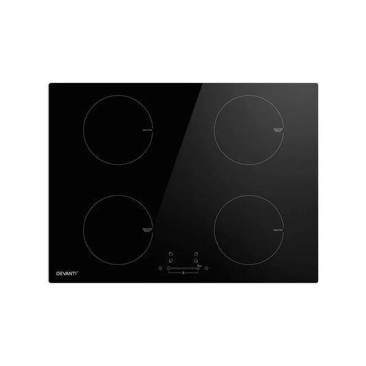 Devanti Electric Induction Cooktop 70cm Ceramic 4 Zones Stove Cook Top Hot Plate 7000W-0