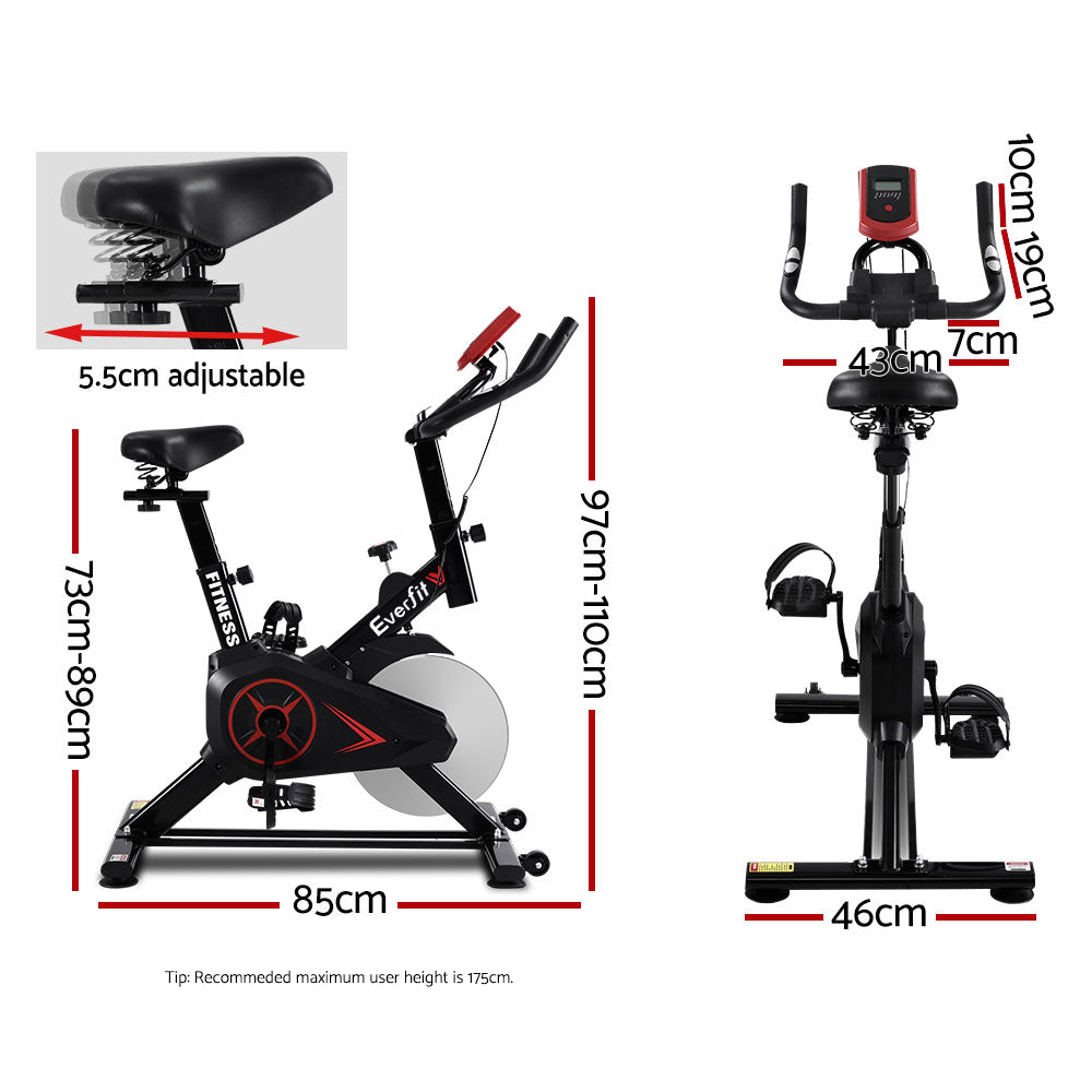 Everfit Spin Bike Exercise Bike Flywheel Cycling Home Gym Fitness Machine-1