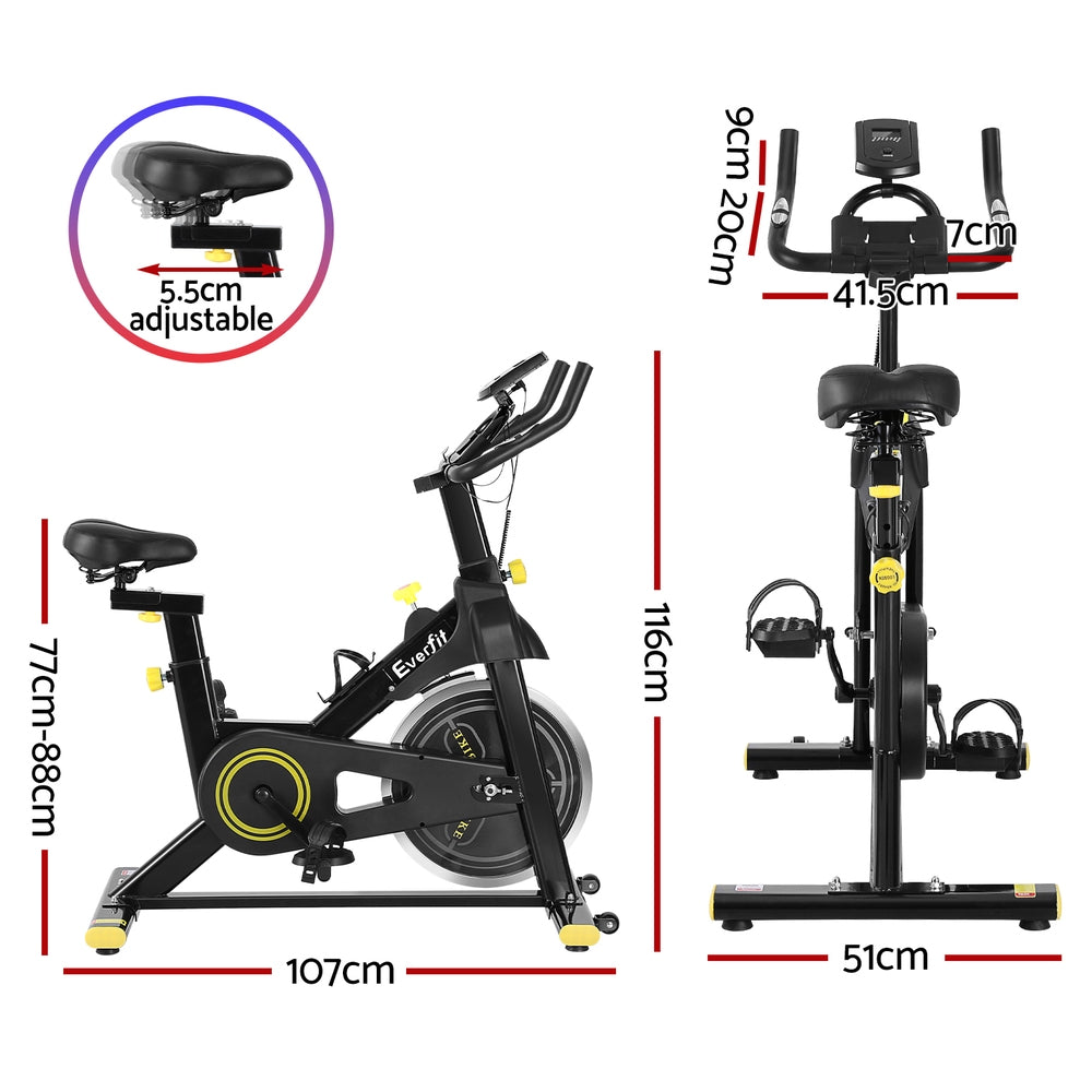 Everfit Spin Bike Exercise Bike Cardio Gym Bluetooth APP Connectable-1