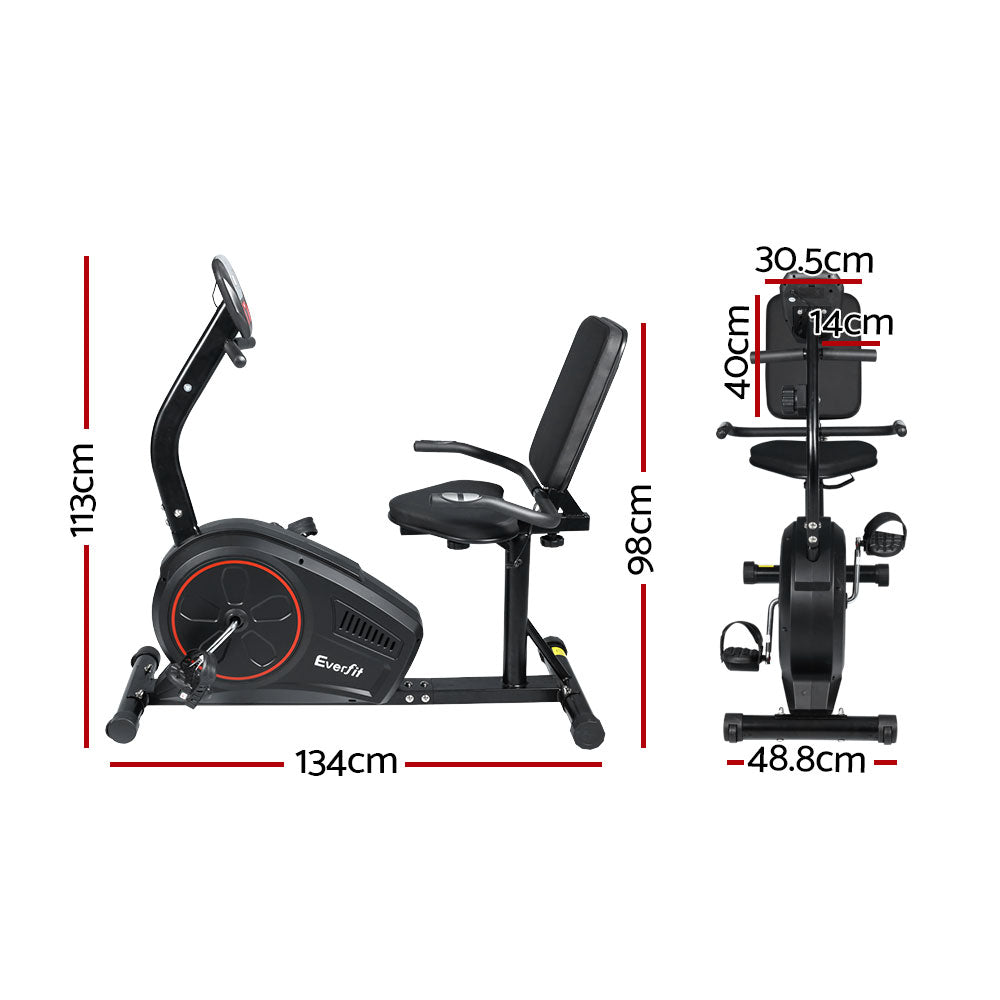 Everfit Exercise Bike Magnetic Recumbent Indoor Cycling Home Gym Cardio 8 Level-1