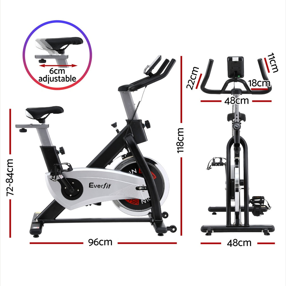 15kg Flywheel Spin Bike Everfit Exercise Bike Home Gym Fitness 120KG Capacity-1