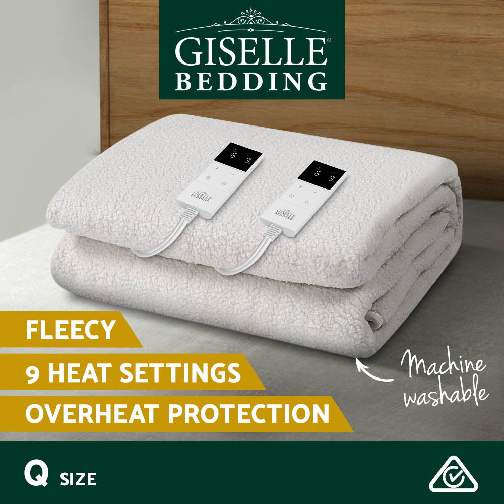Giselle Bedding Queen Size Electric Blanket Fleece-5
