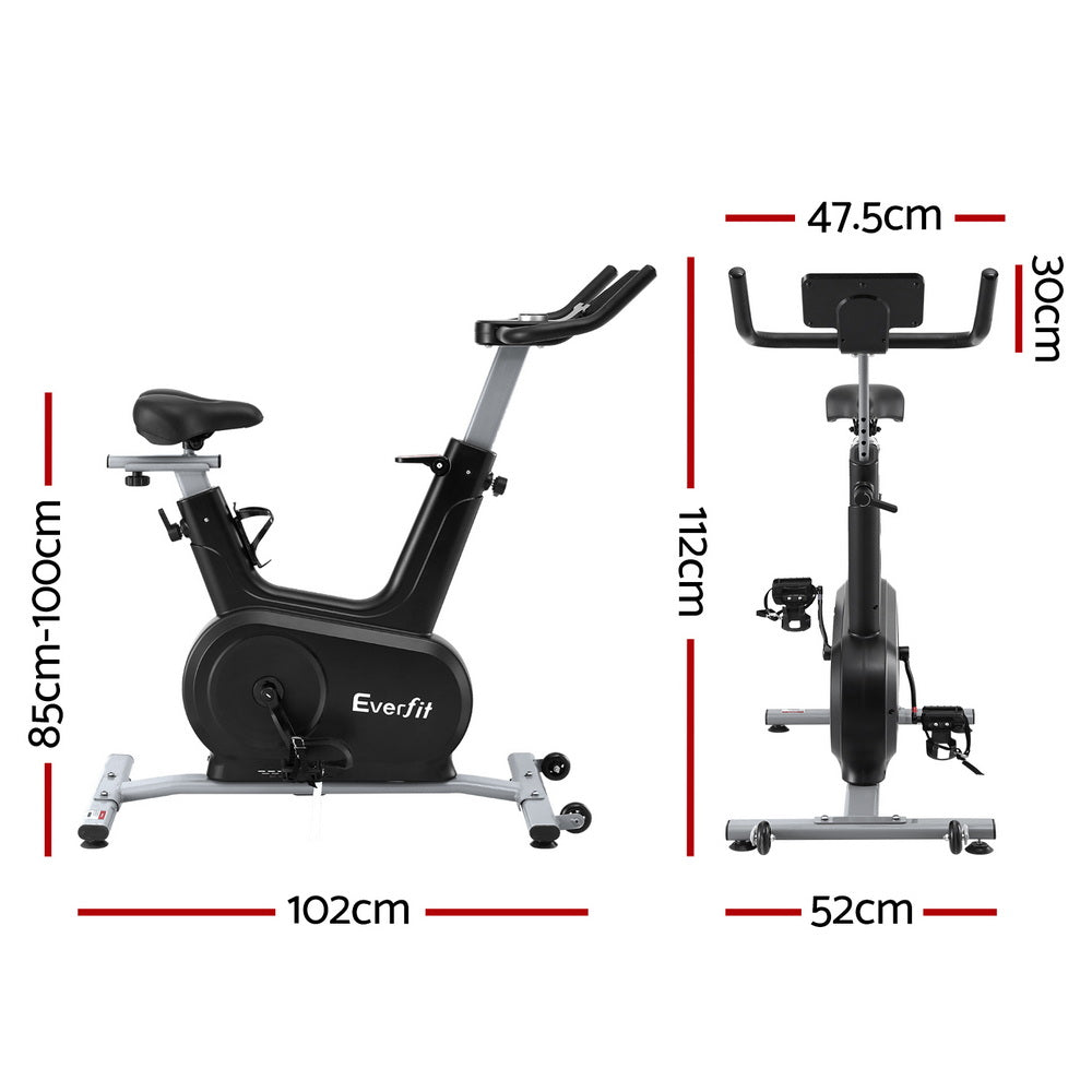 Everfit Exercise Bike Spin Bike Electromagnetic Smart Home Fitness 24-Level Resistance 120kg Bluetooth-1