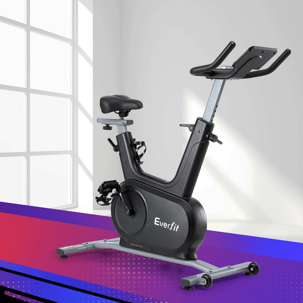 Everfit Exercise Bike Spin Bike Electromagnetic Smart Home Fitness 24-Level Resistance 120kg Bluetooth-6