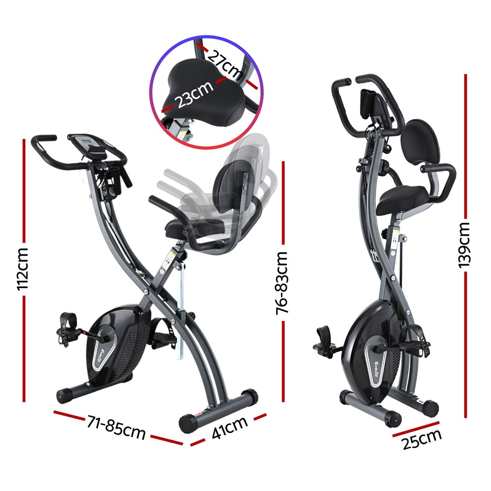 Everfit Folding Exercise Bike Magnetic X-Bike Aerobic Trainer Indoor Cycling-1