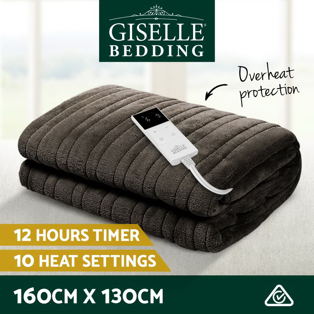 Giselle Bedding Electric Throw Blanket - Chocolate-2