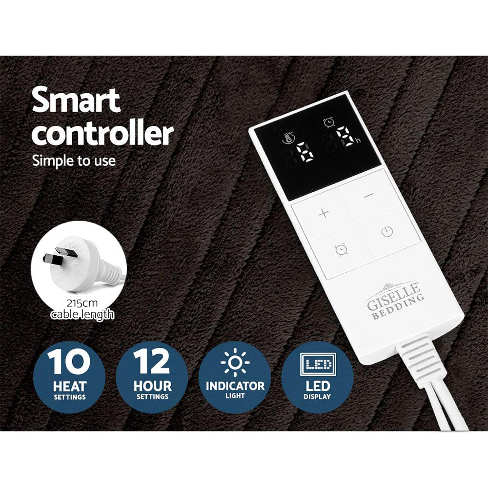 Giselle Bedding Electric Throw Blanket - Chocolate-4