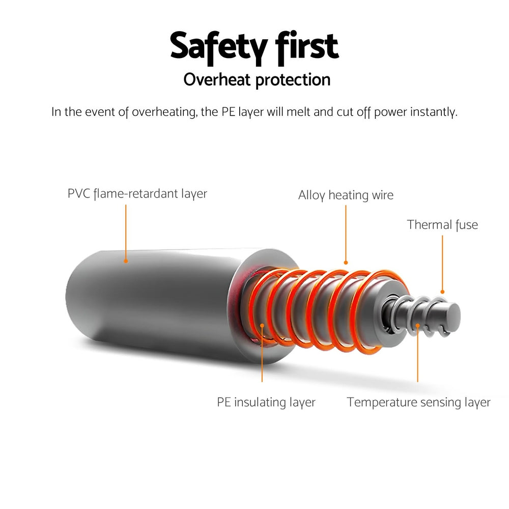 Giselle Electric Throw Rug Heated Blanket Washable Snuggle Flannel Winter Grey-5