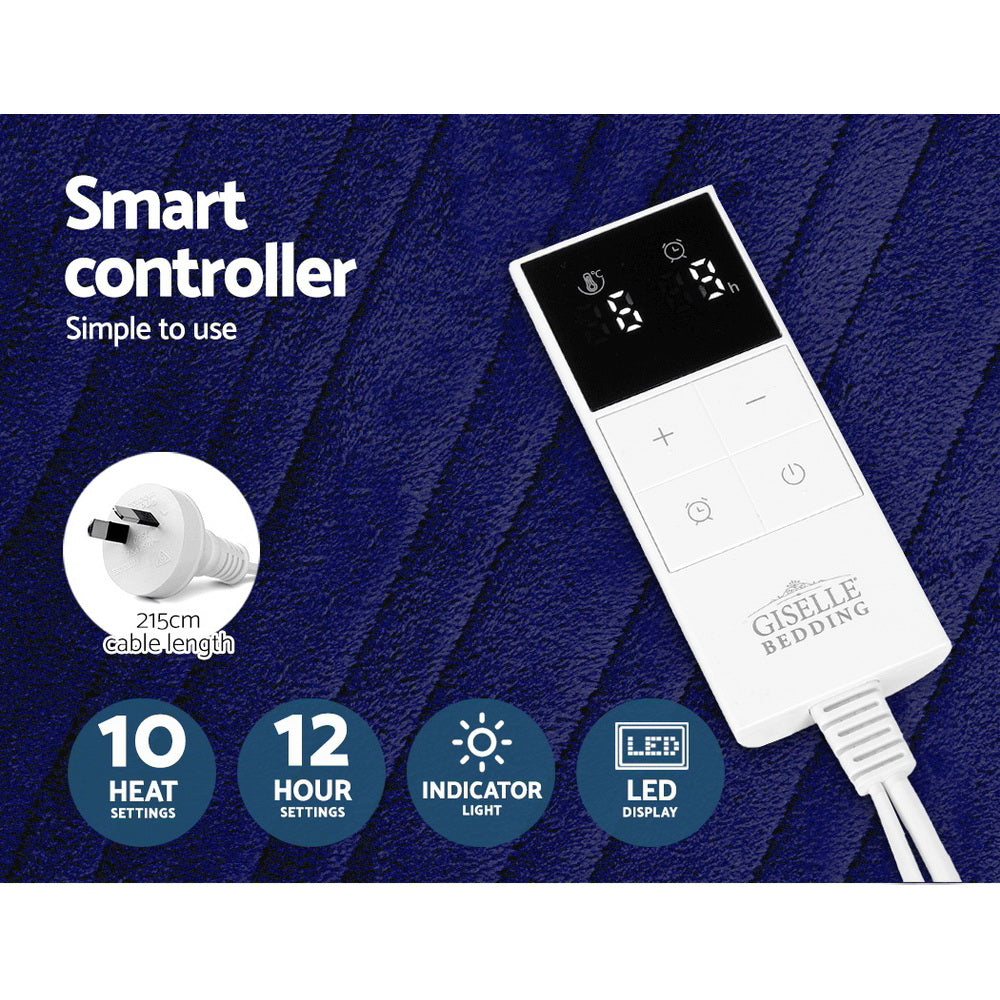 Giselle Bedding Electric Throw Blanket - Navy-4