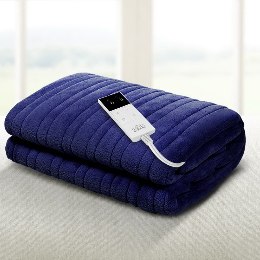 Giselle Bedding Electric Throw Blanket - Navy-7