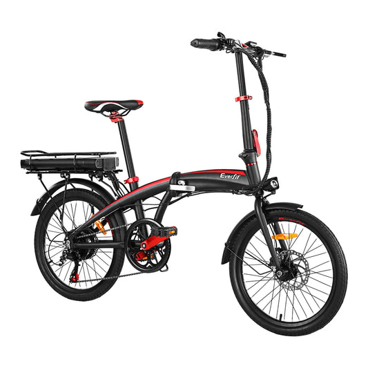 Everfit Folding Electric Bike Urban City Bicycle eBike Rechargeable Battery 250W-0