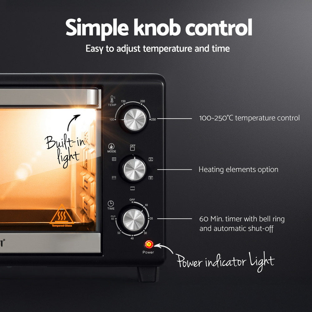 Devanti 30L Convection Oven Electric Fryer Ovens 1600W-4