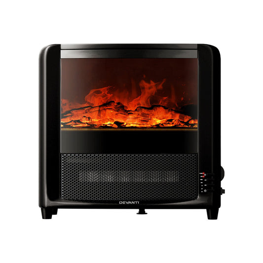 Devanti Electric Fireplace Fire Heaters 2000W-0