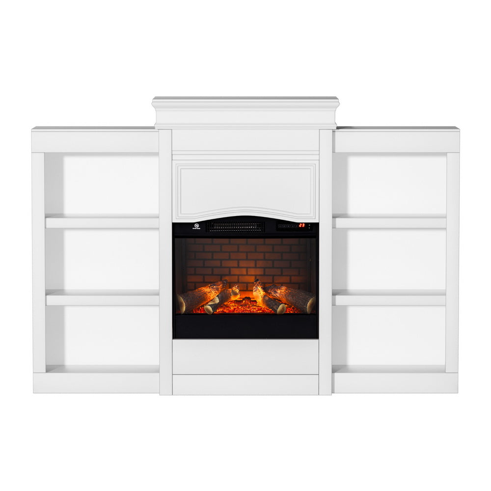 Devanti 2000W Electric Fireplace Fire Heater White-0