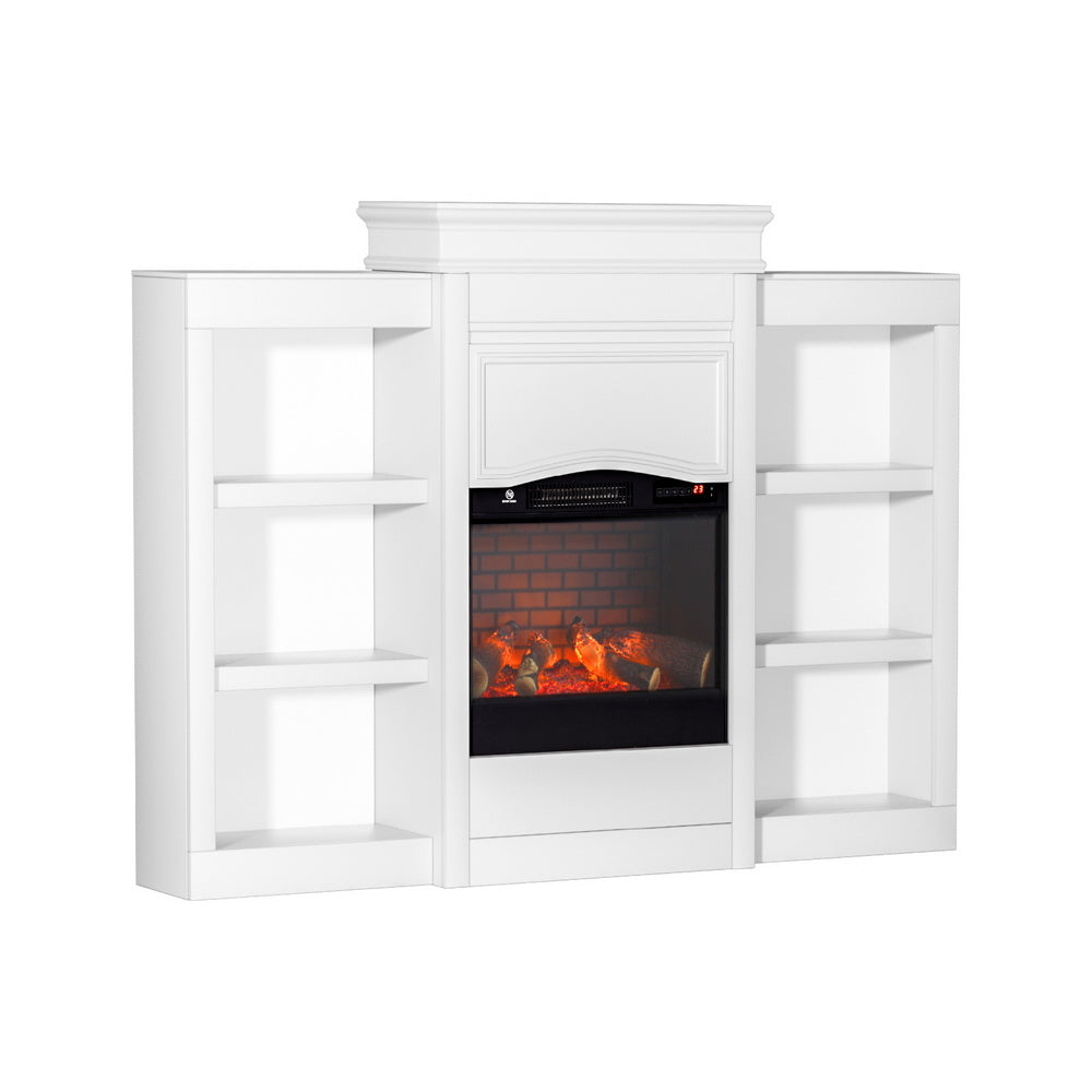 Devanti 2000W Electric Fireplace Fire Heater White-2