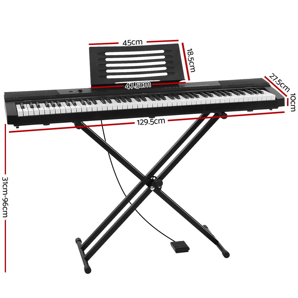 Alpha 88 Keys Electronic Piano Keyboard Digital Electric w/ Stand Sustain Pedal-1