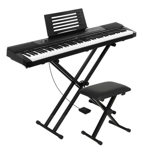 Alpha 88 Keys Electronic Piano Keyboard Digital Electric w/ Stand Stool Pedal-0