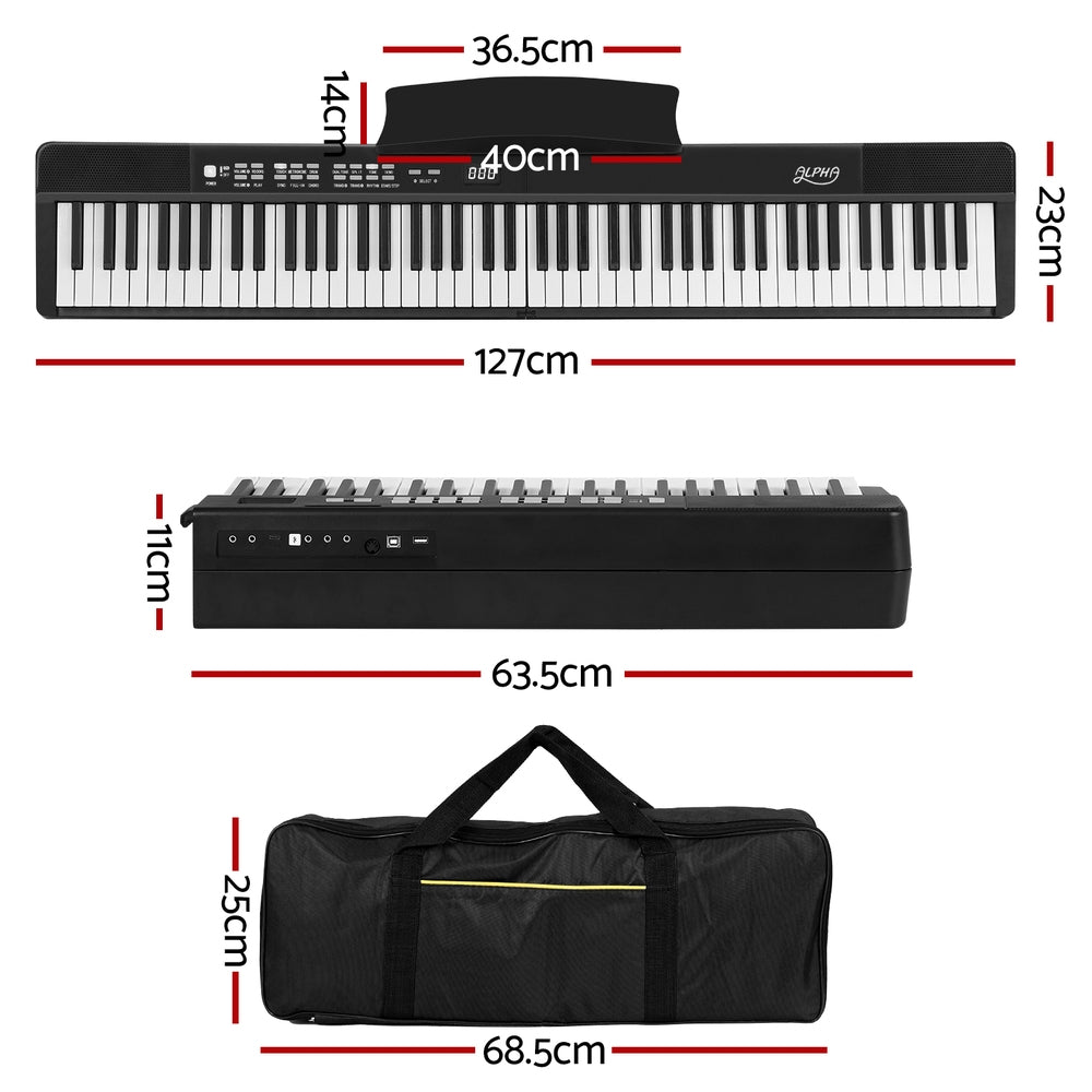 Alpha 88 Keys Foldable Electronic Piano Keyboard Digital Electric w/ Carry Bag-1