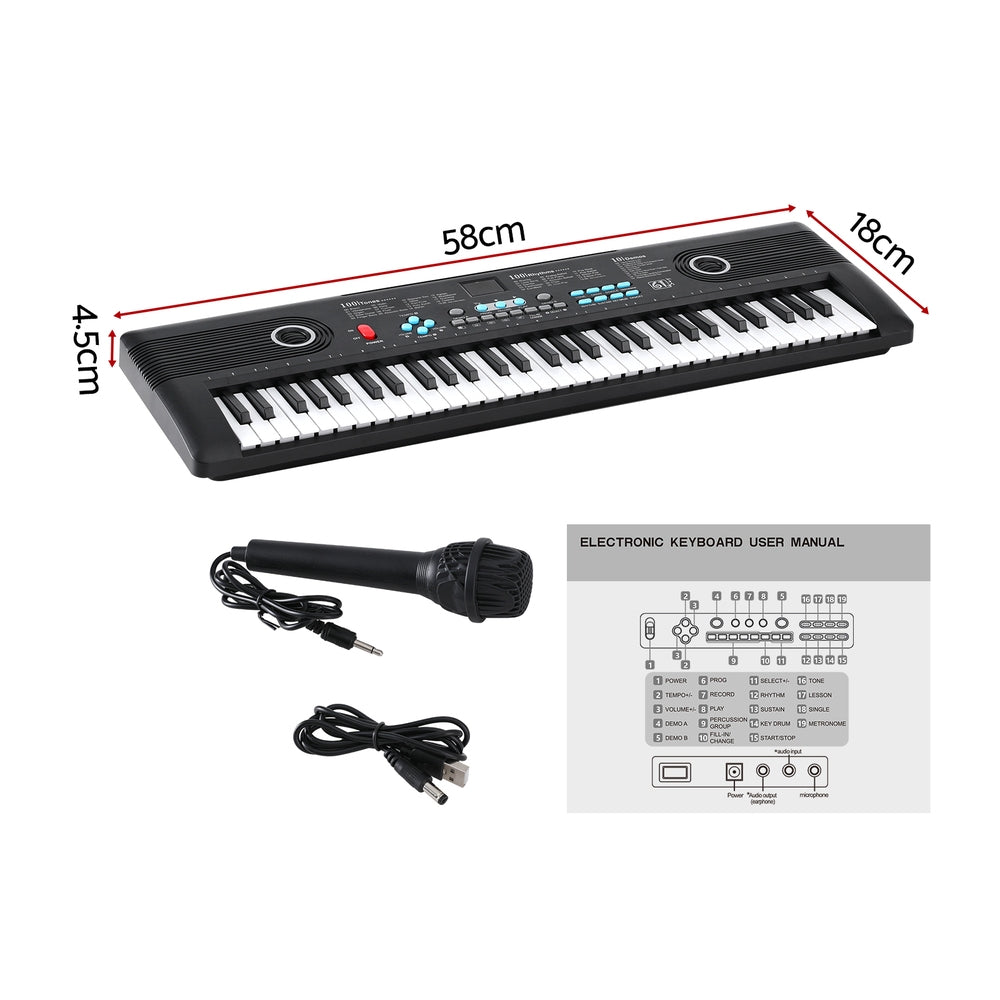 Alpha 61-Key Digital Piano Keyboard Electric Kids Gift Black-1