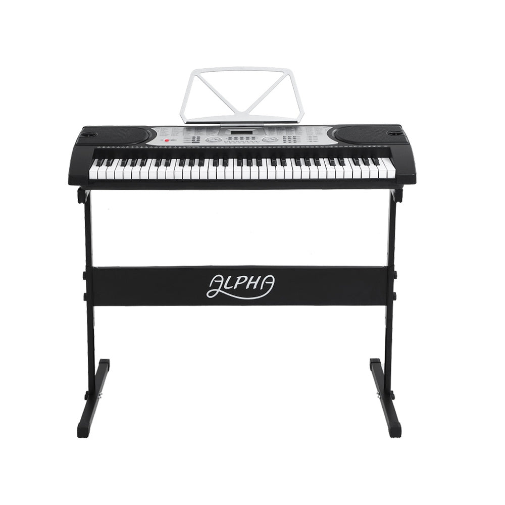 Alpha 61 Keys Electronic Piano Keyboard Digital Electric w/ Stand Stool Silver-2