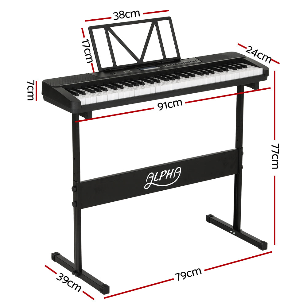 Alpha 61 Keys Electronic Piano Keyboard Digital Electric w/ Stand Touch Sensitive-1