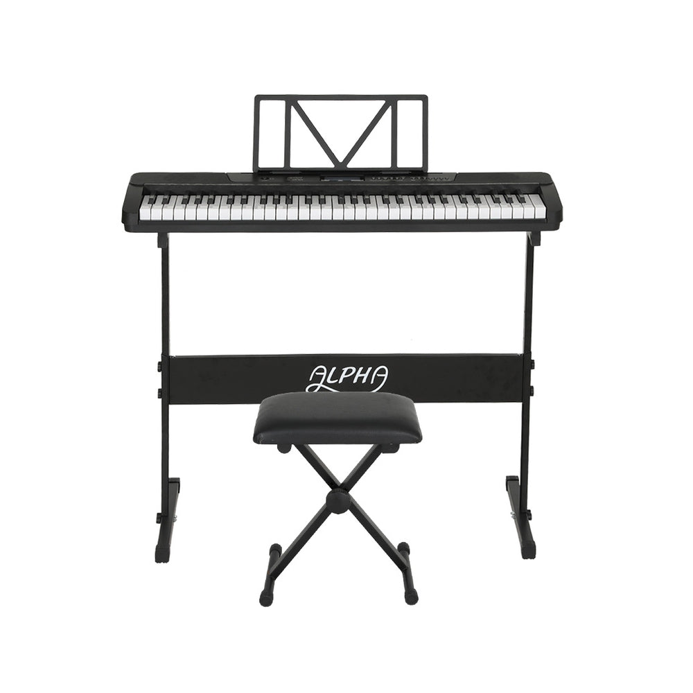 Alpha 61 Keys Electronic Piano Keyboard Digital Electric w/ Stand Stool Touch-2