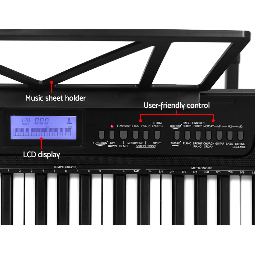 Alpha 61 Keys Electronic Piano Keyboard Digital Electric w/ Stand Stool Touch-3