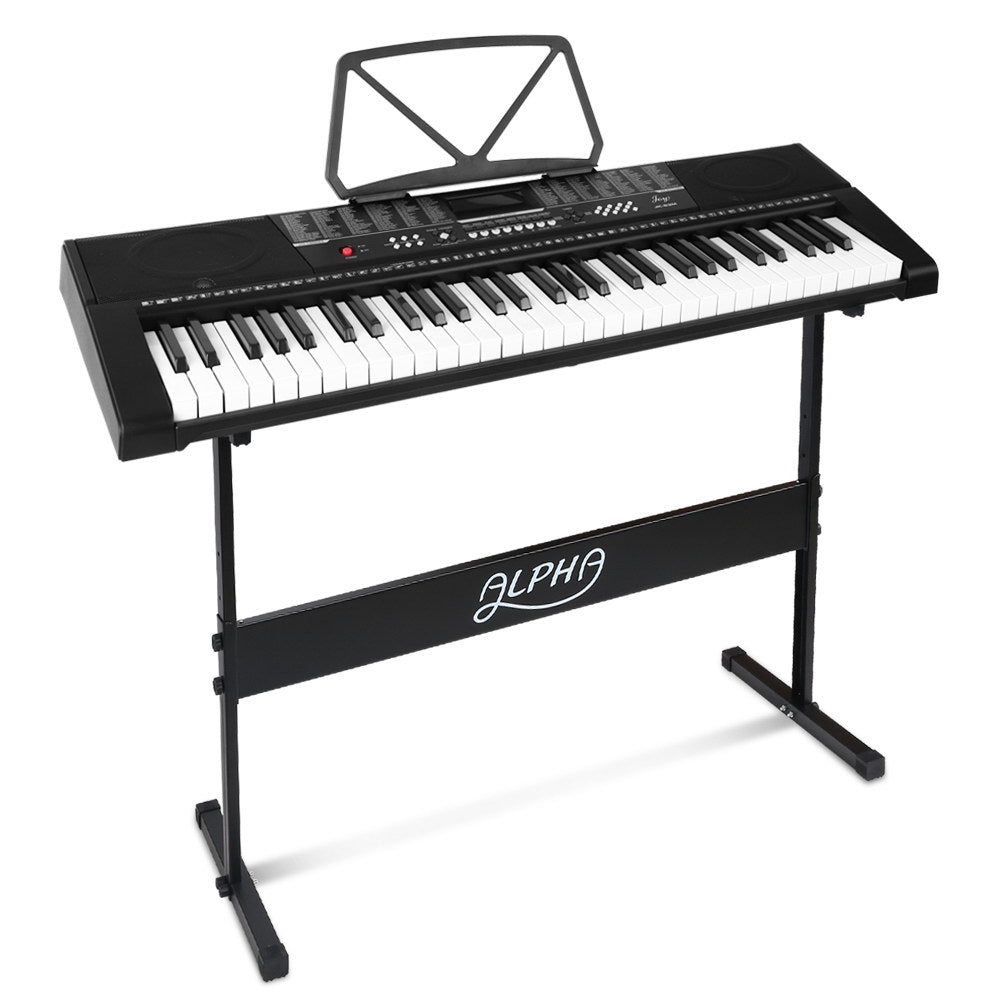 Alpha 61 Keys Electronic Piano Keyboard Digital Electric w/ Stand Sound Speaker-0