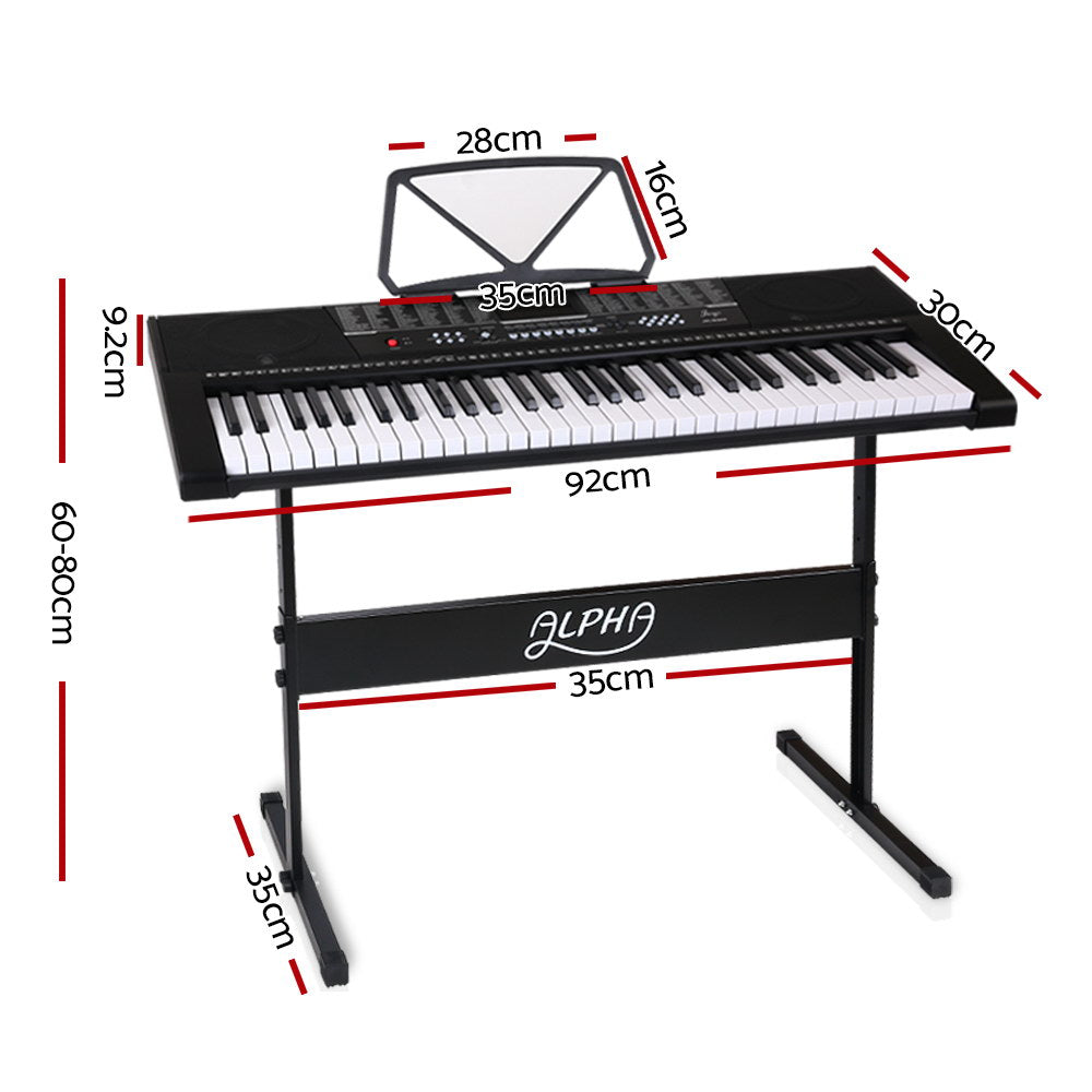 Alpha 61 Keys Electronic Piano Keyboard Digital Electric w/ Stand Sound Speaker-1