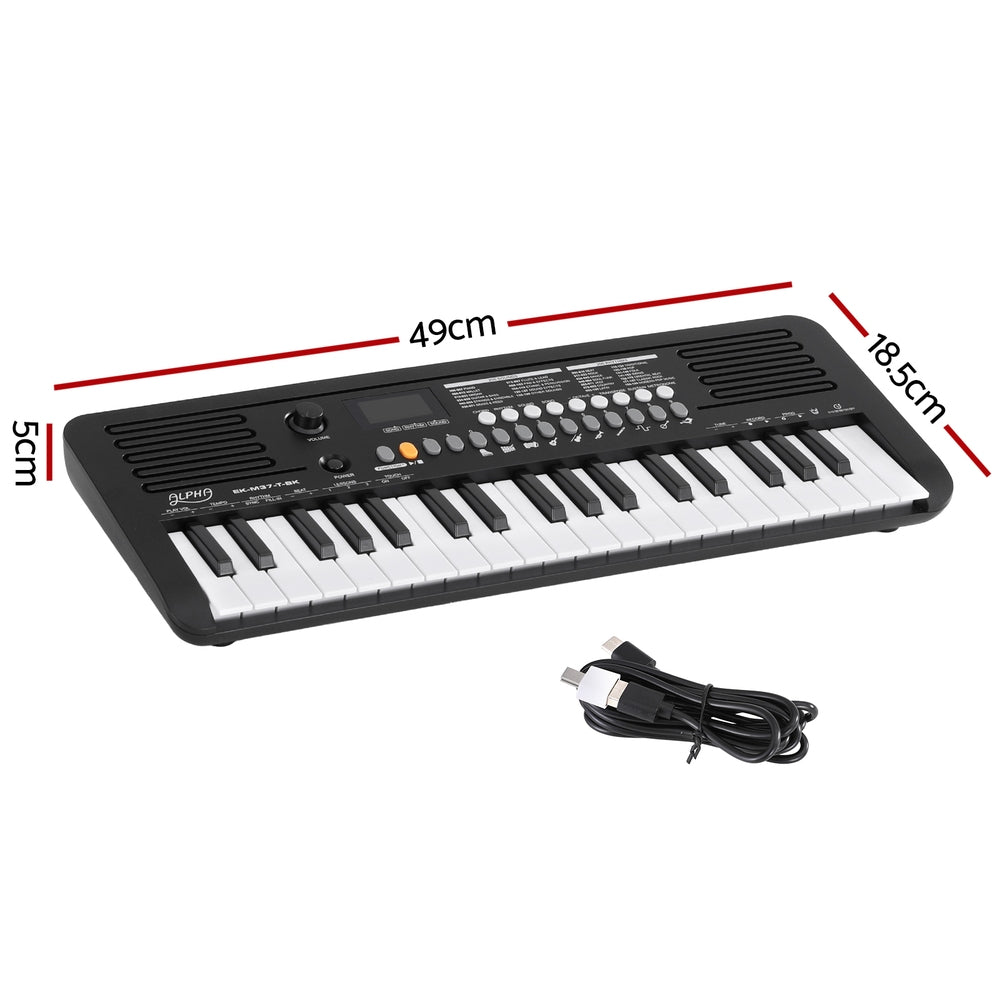 Alpha 37-Key Digital Piano Keyboard Electric Black-1