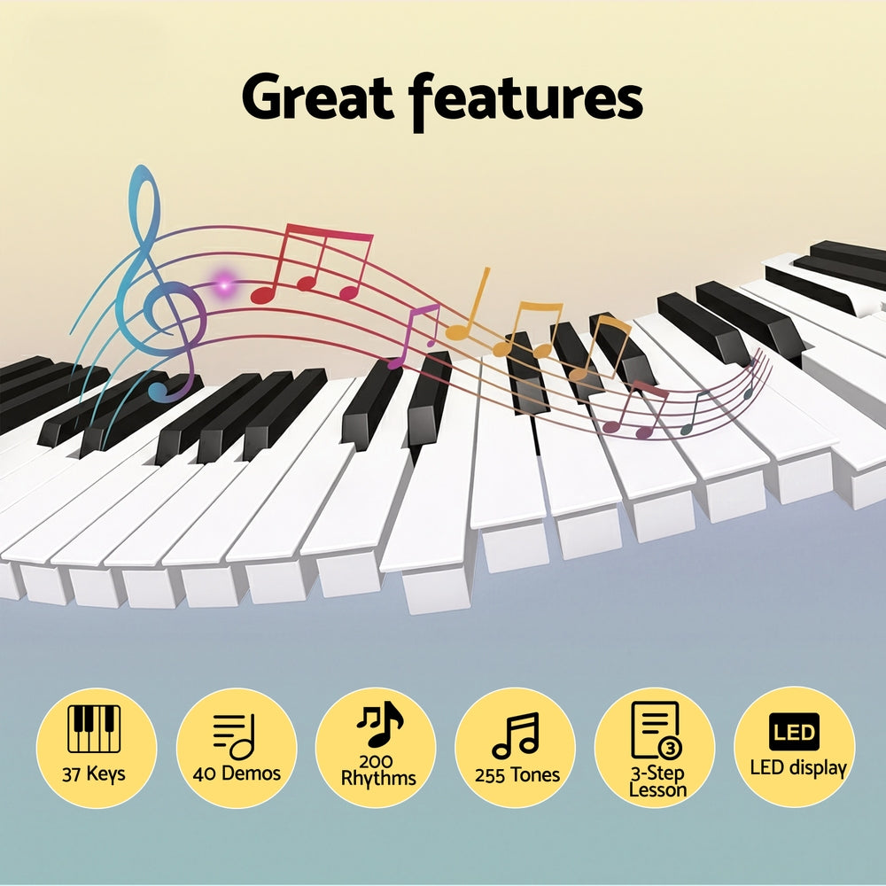 Alpha 37-Key Digital Piano Keyboard Electric Black-3