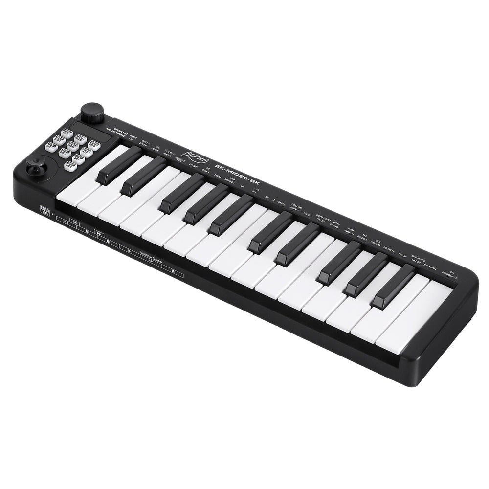 Alpha 25-Key MIDI Keyboard Controller Portable USB Laptop Black-0