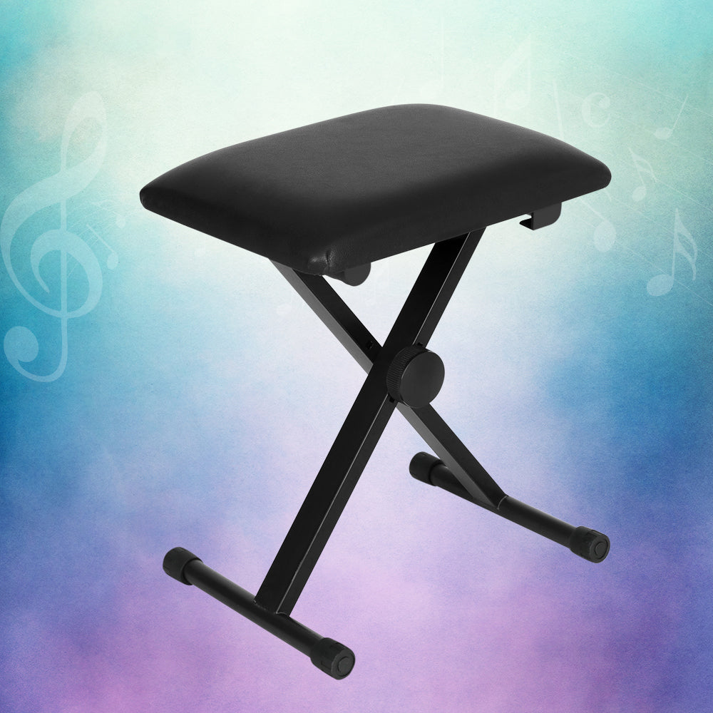 Alpha Piano Stool Adjustable Height Keyboard Seat Portable Bench Chair Black-6