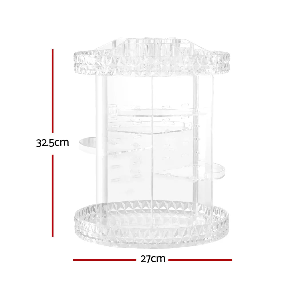 Embellir Makeup Case Acrylic Rotating Cosmetic Organizer Storage Display Holder-1