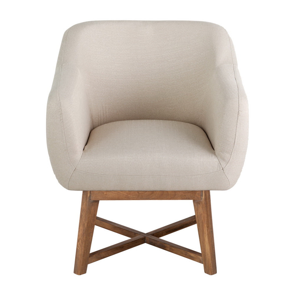 Artiss Fabric Tub Lounge Armchair - Beige-2