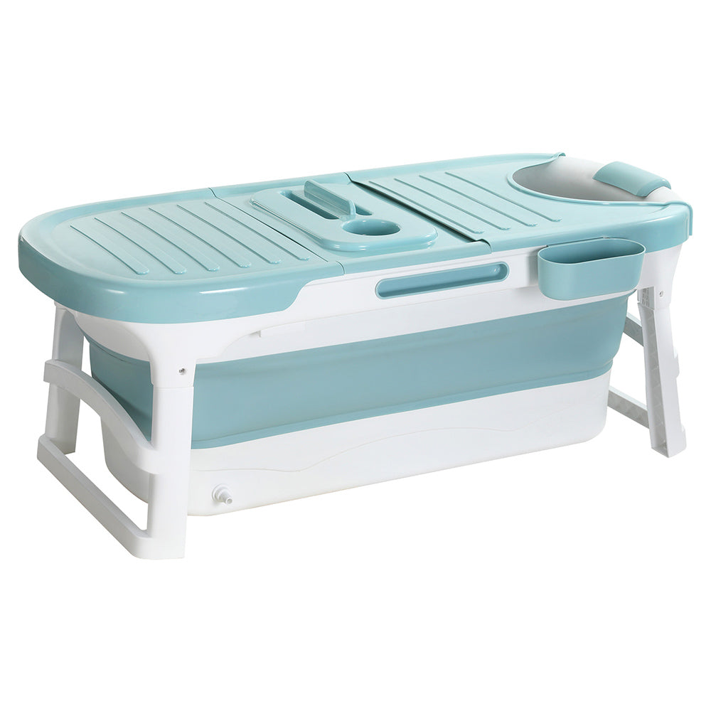 Weisshorn Foldable Bathtub Portable Folding Water Spa with Cover Plate 136x62cm-0