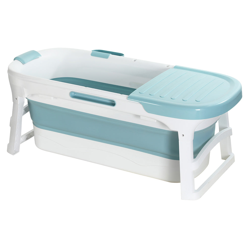 Weisshorn Foldable Bathtub Portable Folding Water Spa with Cover Plate 136x62cm-3