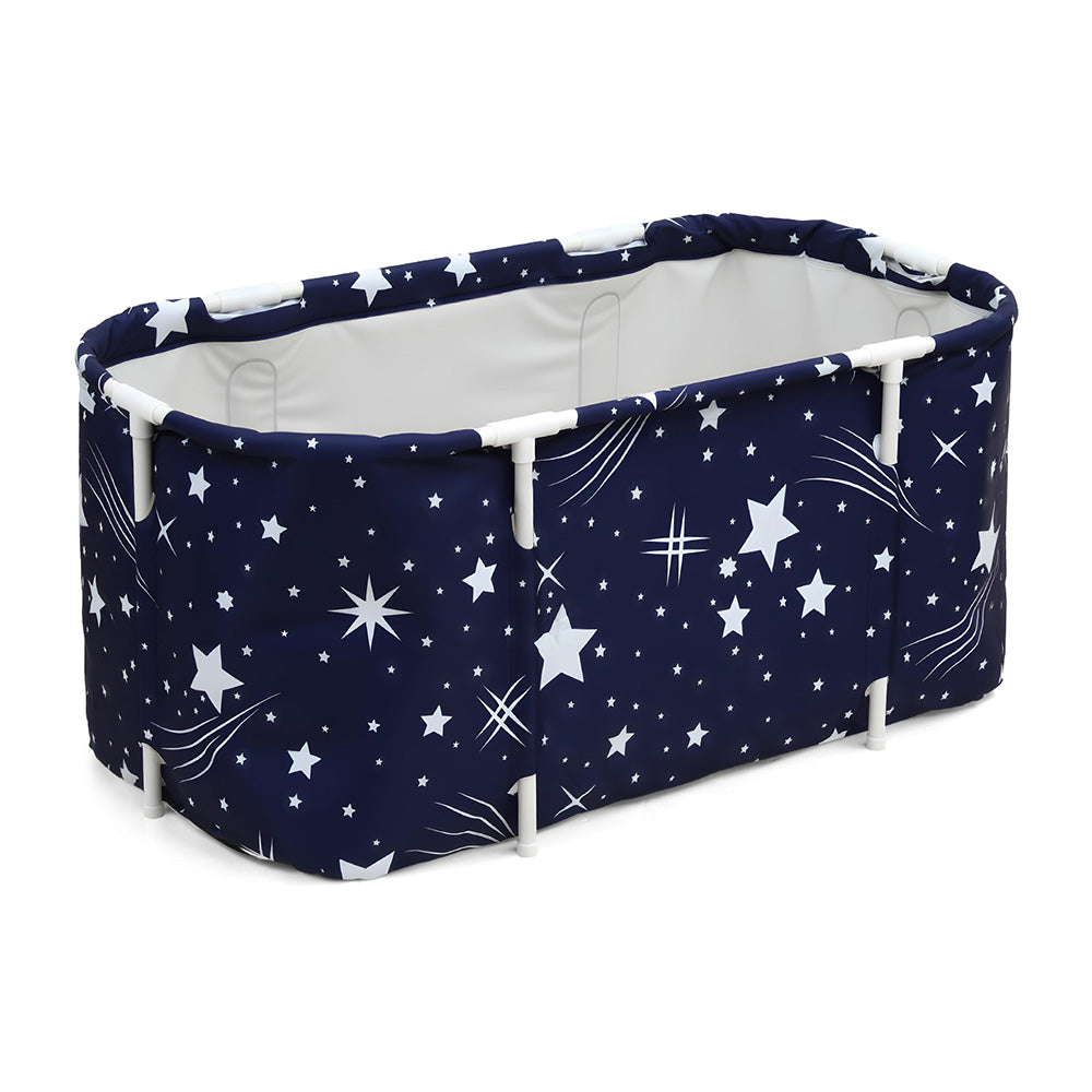 Weisshorn Foldable Bathtub PVC SPA Bucket Inflatable Cushion 114x62cm Star Navy-0