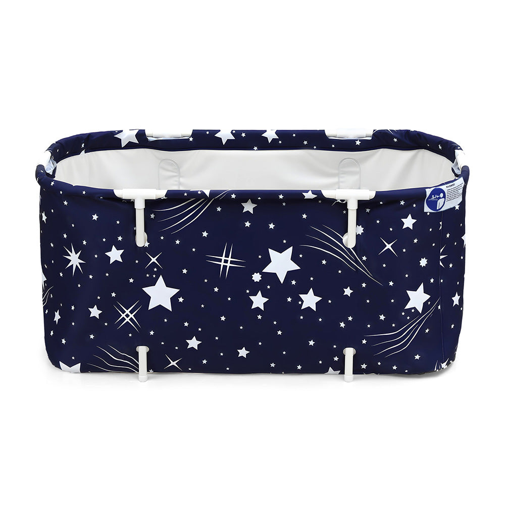 Weisshorn Foldable Bathtub PVC SPA Bucket Inflatable Cushion 114x62cm Star Navy-2