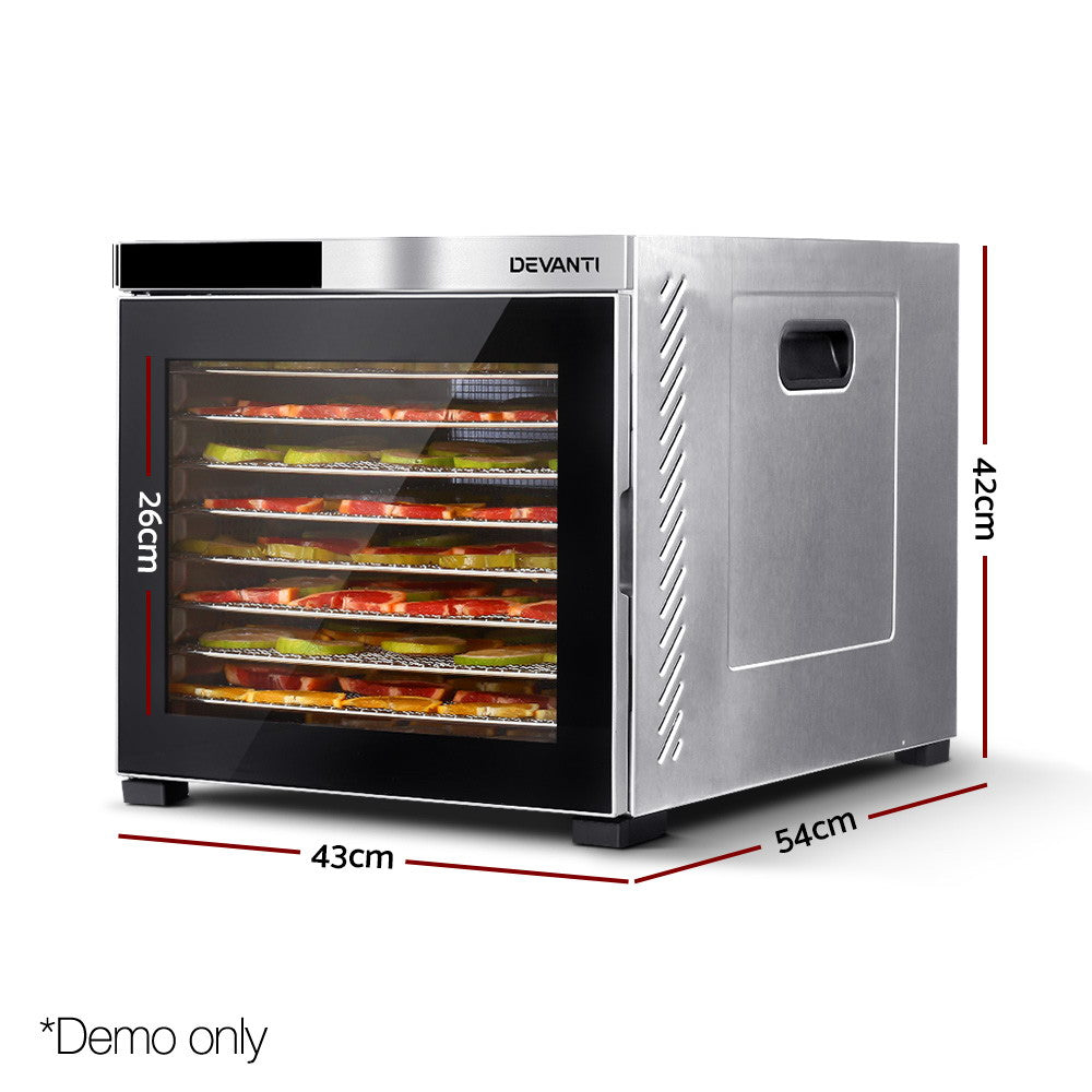 Devanti 10 Trays Food Dehydrator Stainless Steel Tray-1