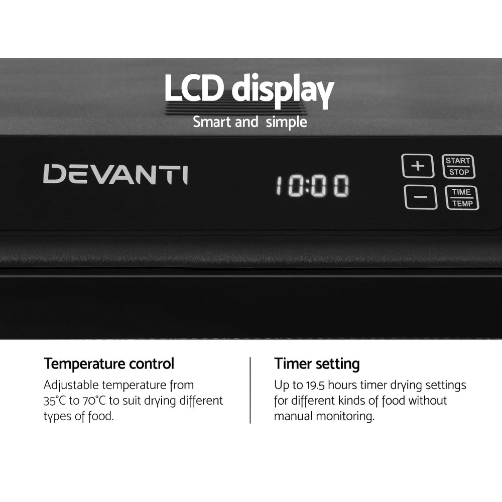 Devanti 6 Trays Food Dehydrator Stainless Steel Tray-4