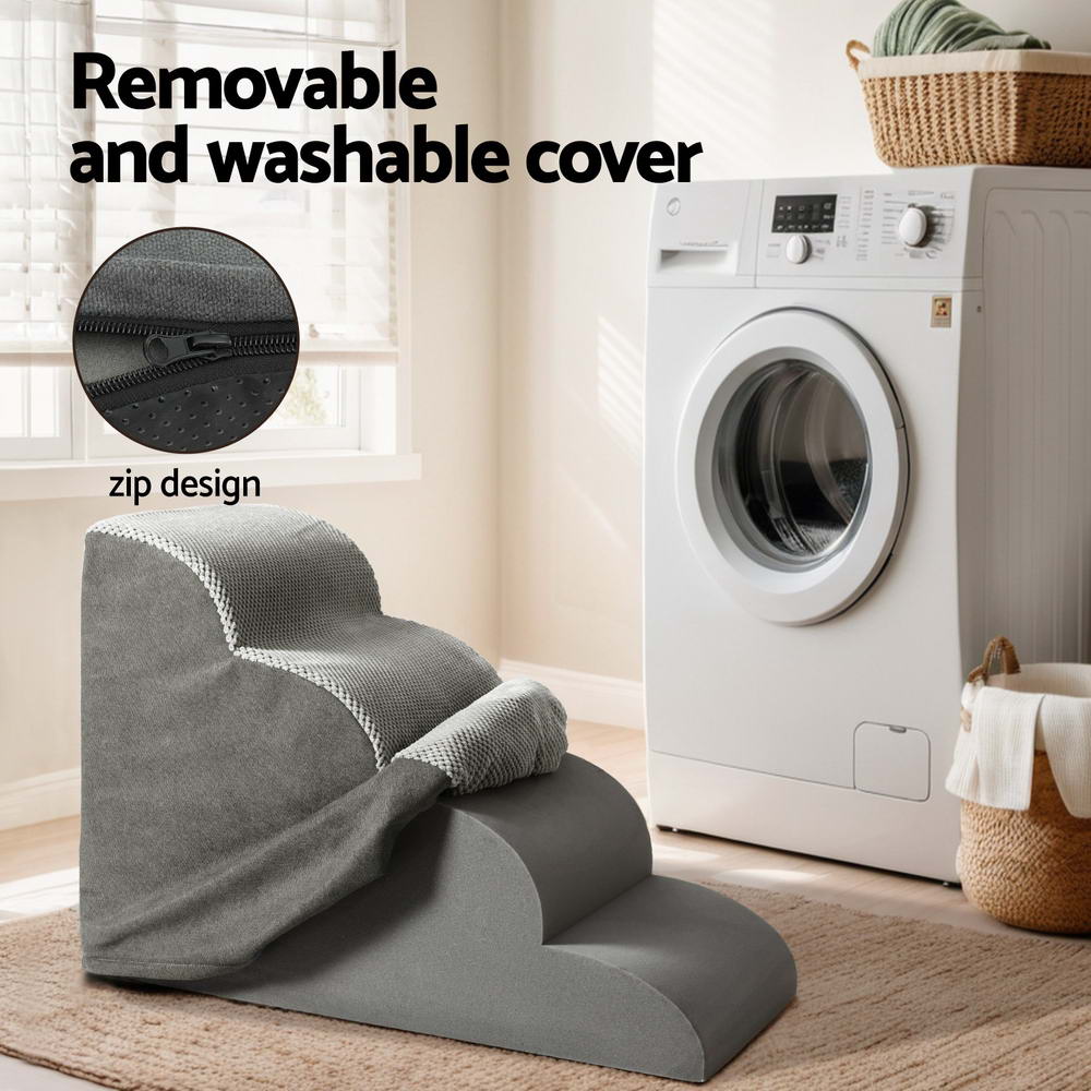 i.Pet Dog Ramp Steps Foam 4 Tier Pet Stairs For Bed Sofa Car Portable Indoor-6