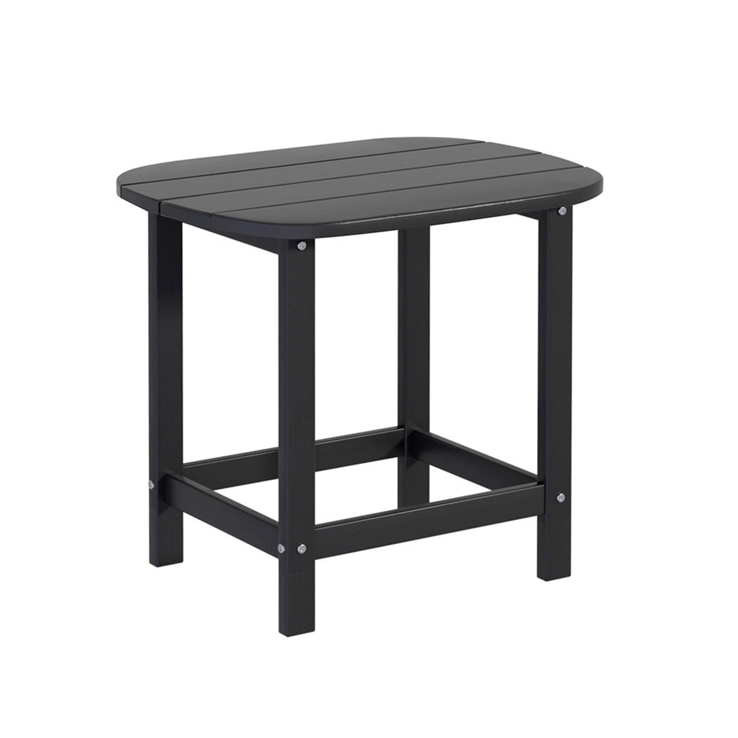 Gardeon Outdoor Coffee Side Table HDPE Desk Patio Furniture Camping Garden Black-0