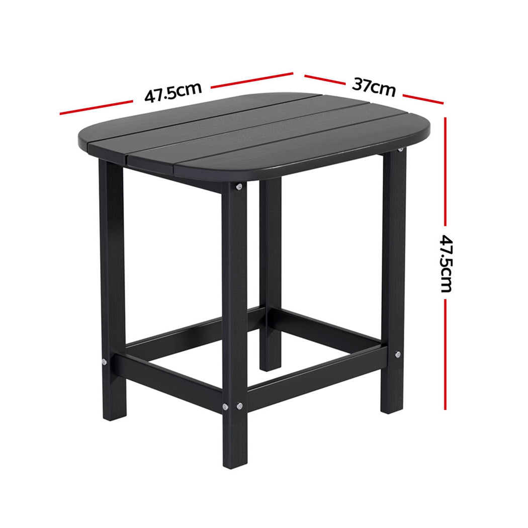 Gardeon Outdoor Coffee Side Table HDPE Desk Patio Furniture Camping Garden Black-1