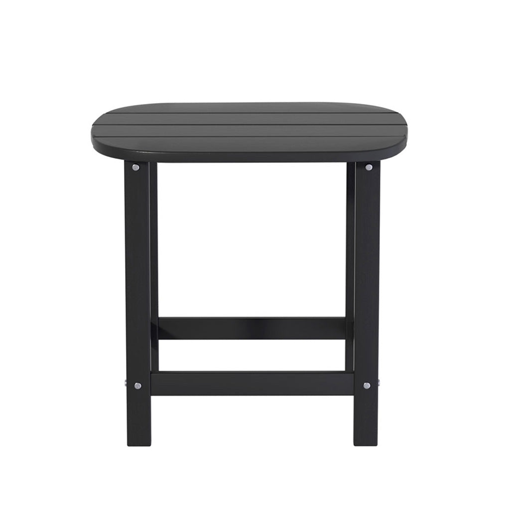 Gardeon Outdoor Coffee Side Table HDPE Desk Patio Furniture Camping Garden Black-2